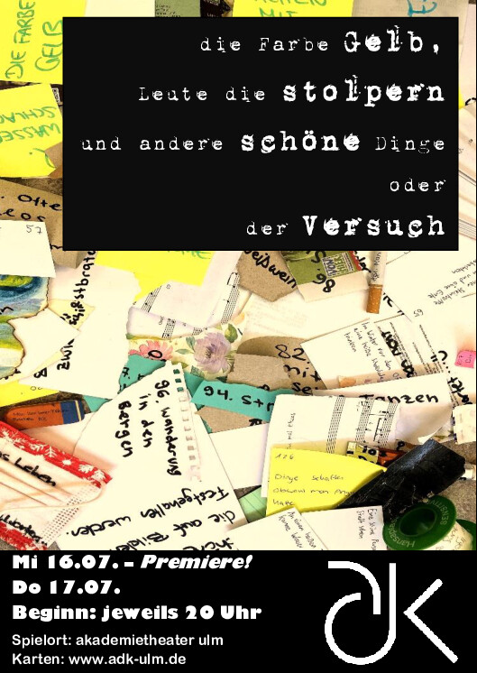 Die Farbe Gelb. Leute die stolpern, und andere schöne Dinge oder der Versuch